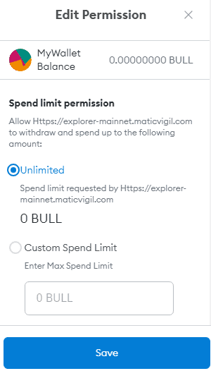 unlimited spend limits for bull token