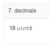 Token decimals