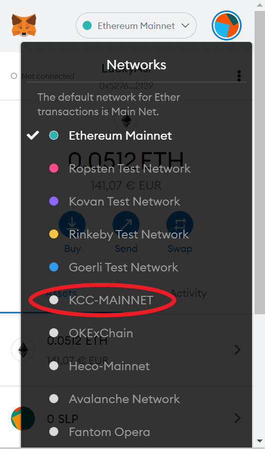 Connect MetaMask to the KuChain network