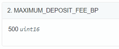 Maximum deposit fee BP