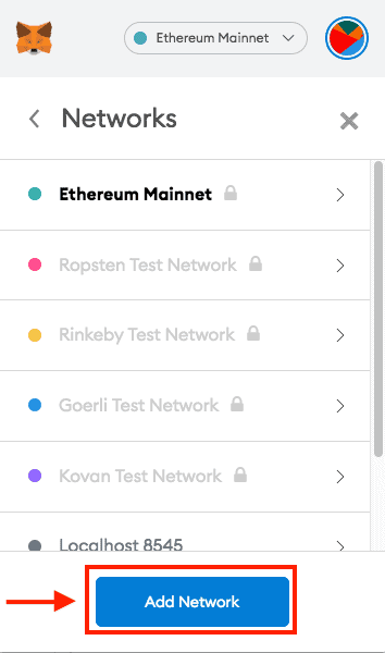 Add network to Metamask