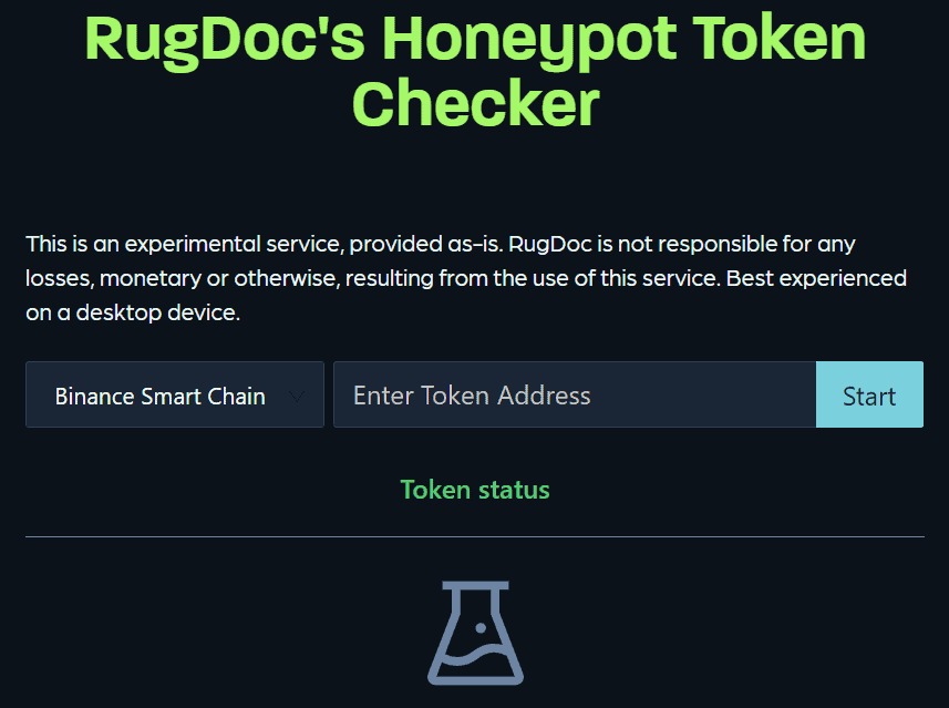 Step 1 honeypot checker tool