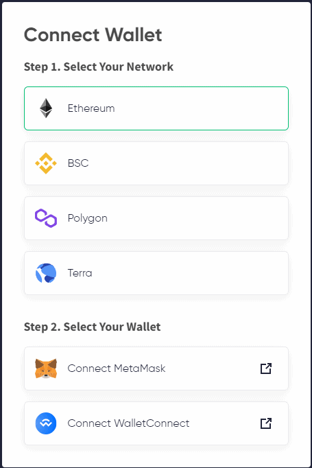 Connect wallet Orion.Money
