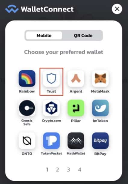 connect your DApp through your mobile device's browser.