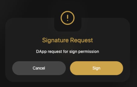 sign the transaction