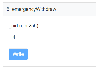 enter the right PID in the emergency withdraw section