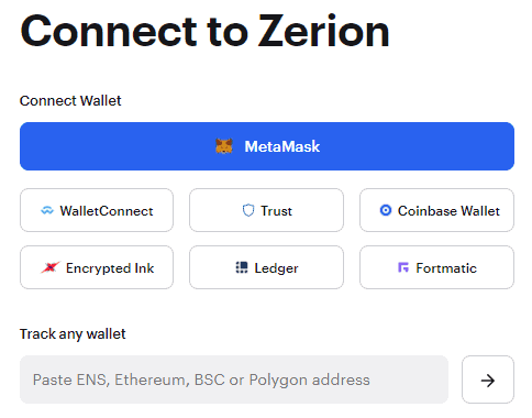 Zerion wallet connect