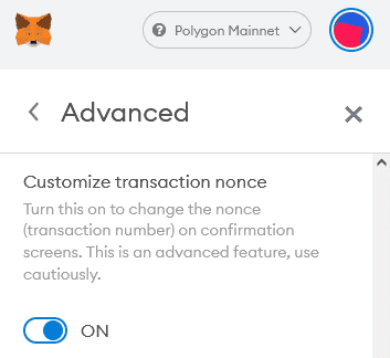 Customize transaction nonce 