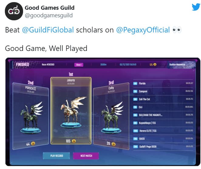 Good games guild tweet