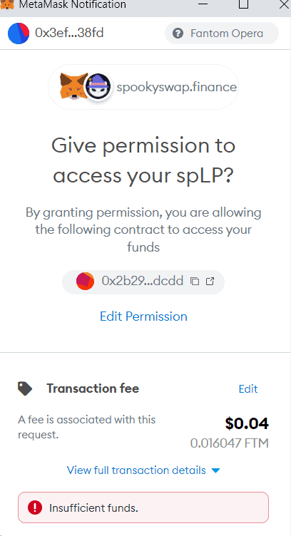 Give spookyswap permission to spend splp