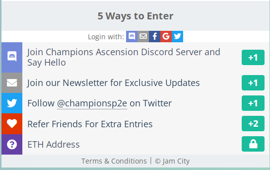 Champions ascension whitelist lottery