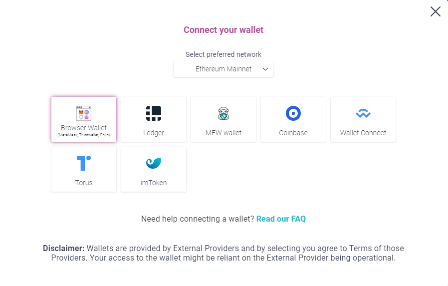 Select wallet AAVE