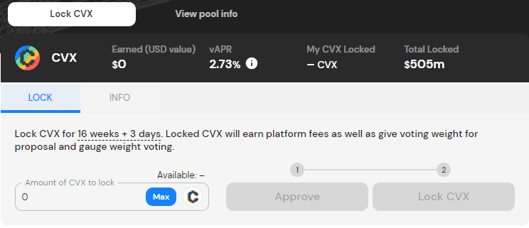 Lock CVX tokens