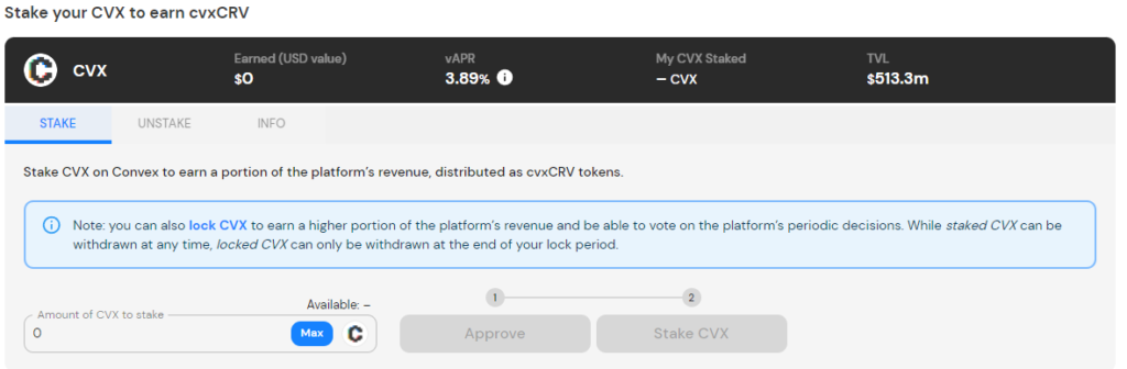 CVX token staking convex