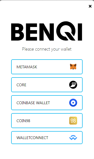 BENQI liquid staking wallet connect